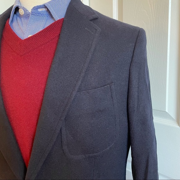 NWT Banana Republic Mario Bellucci Wool Sport Coat Blazer 42R - Navy Blue - Picture 8 of 11